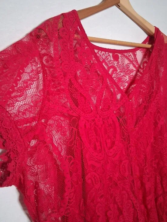 Torrid Size 4 Dress Plus Size 4X Hot Pink Lace Tank Dress Lining Barbiecore - Picture 13 of 14